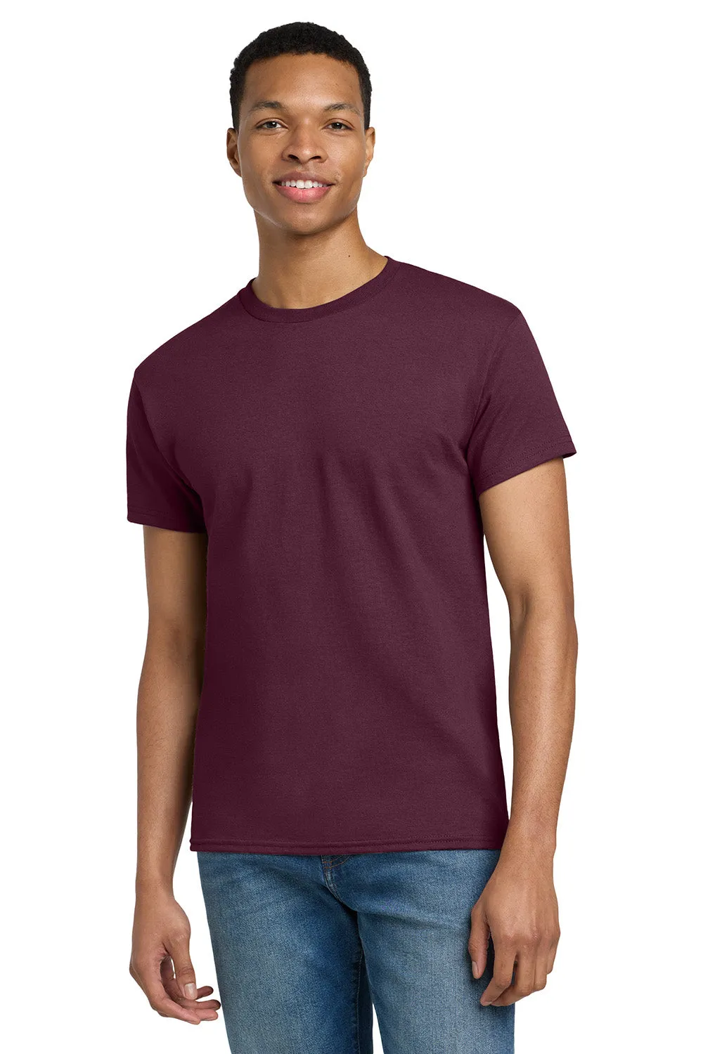 Gildan Mens Ultra Short Sleeve Crewneck T-Shirt - Maroon