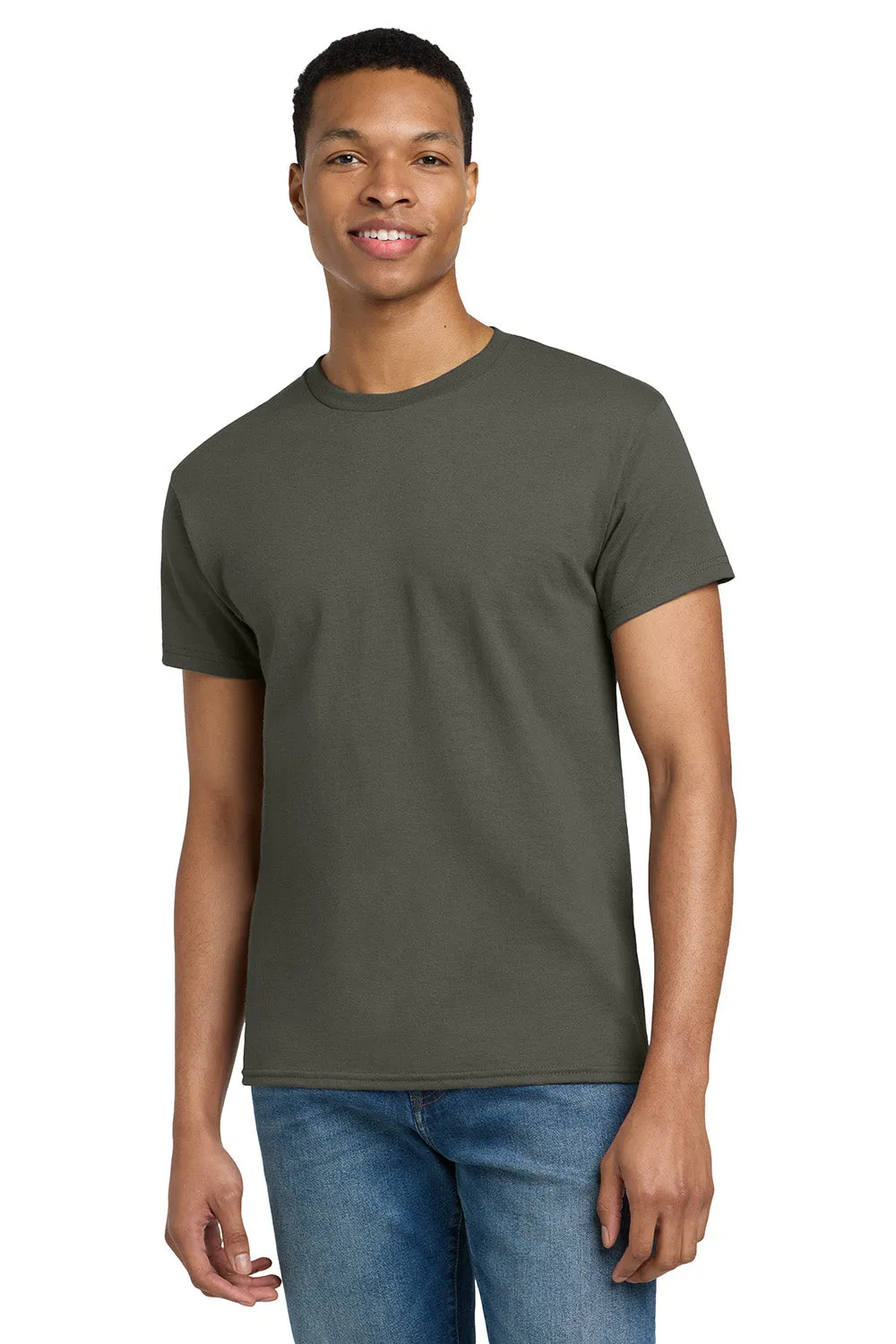 Gildan Mens Ultra Short Sleeve Crewneck T-Shirt - Olive Green