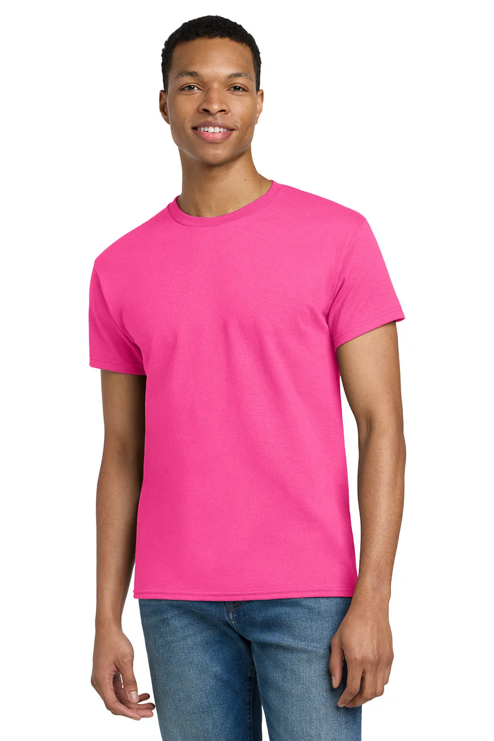 Gildan Mens Ultra Short Sleeve Crewneck T-Shirt - Safety Pink