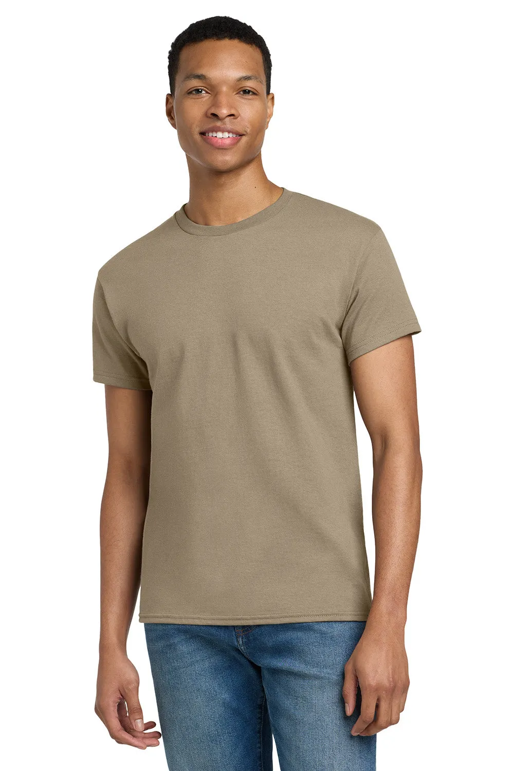 Gildan Mens Ultra Short Sleeve Crewneck T-Shirt - Tan