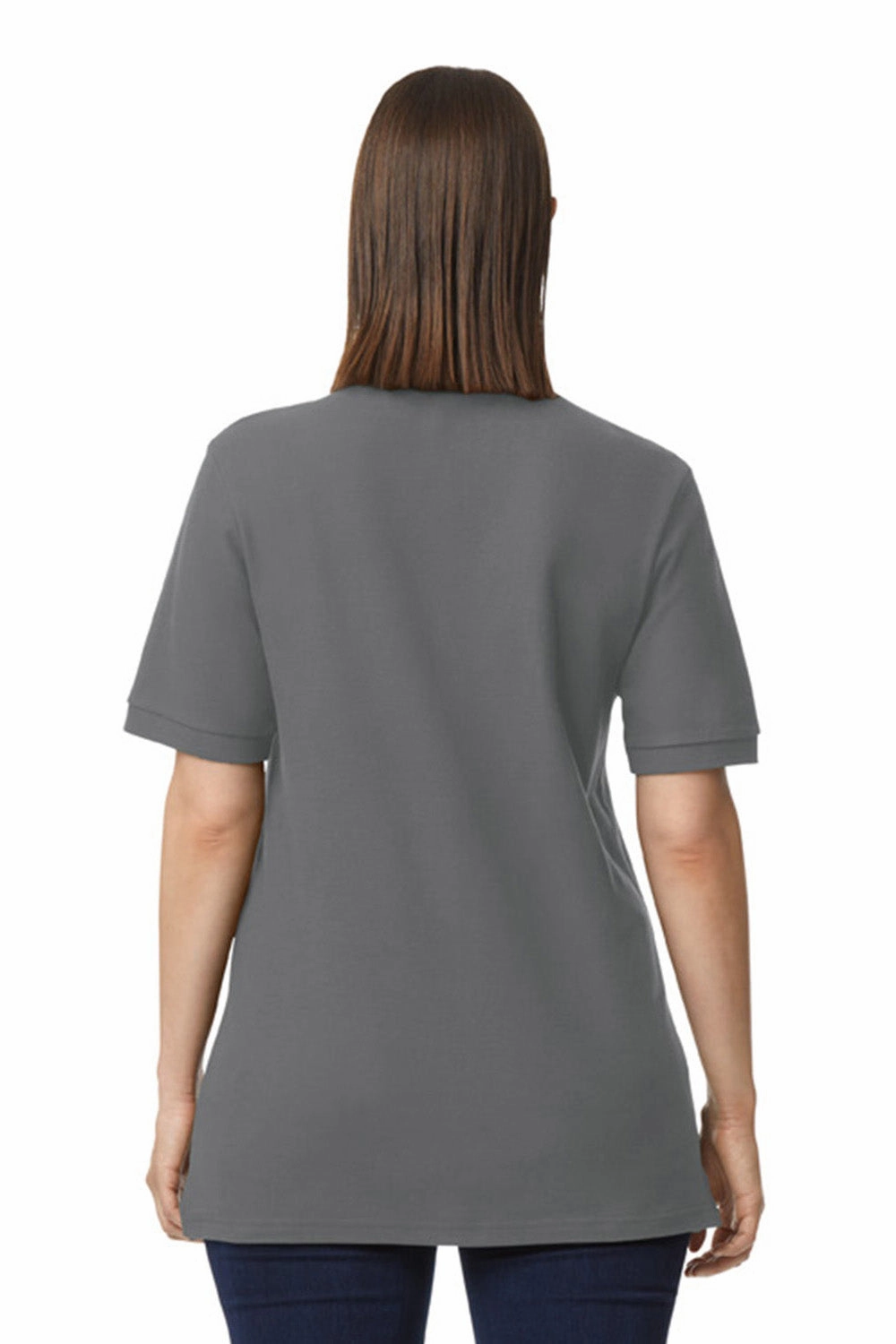 Gildan Mens Double Pique Short Sleeve Polo Shirt - Charcoal Grey