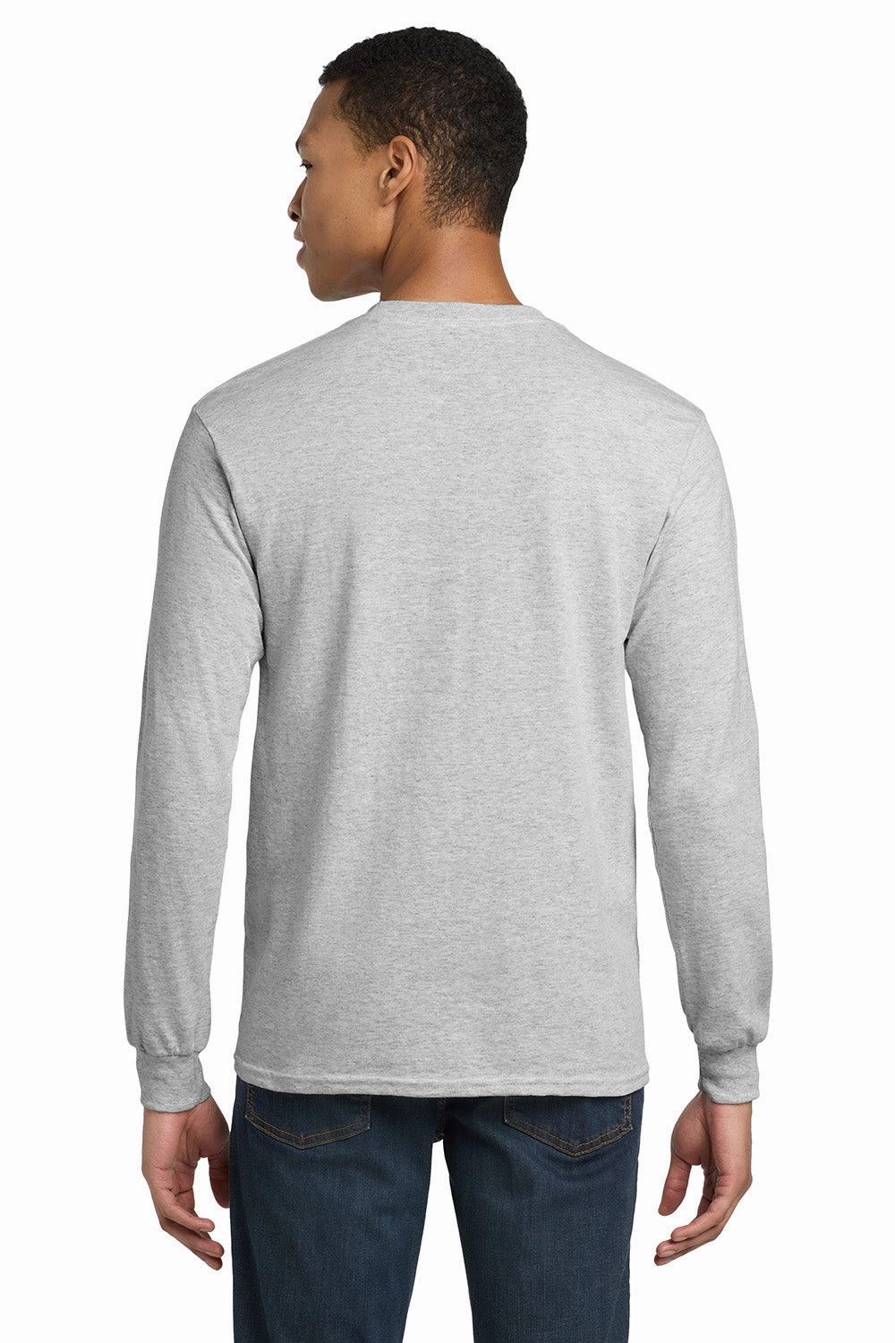 Gildan Mens DryBlend Moisture Wicking Long Sleeve Crewneck T-Shirt - Ash Grey