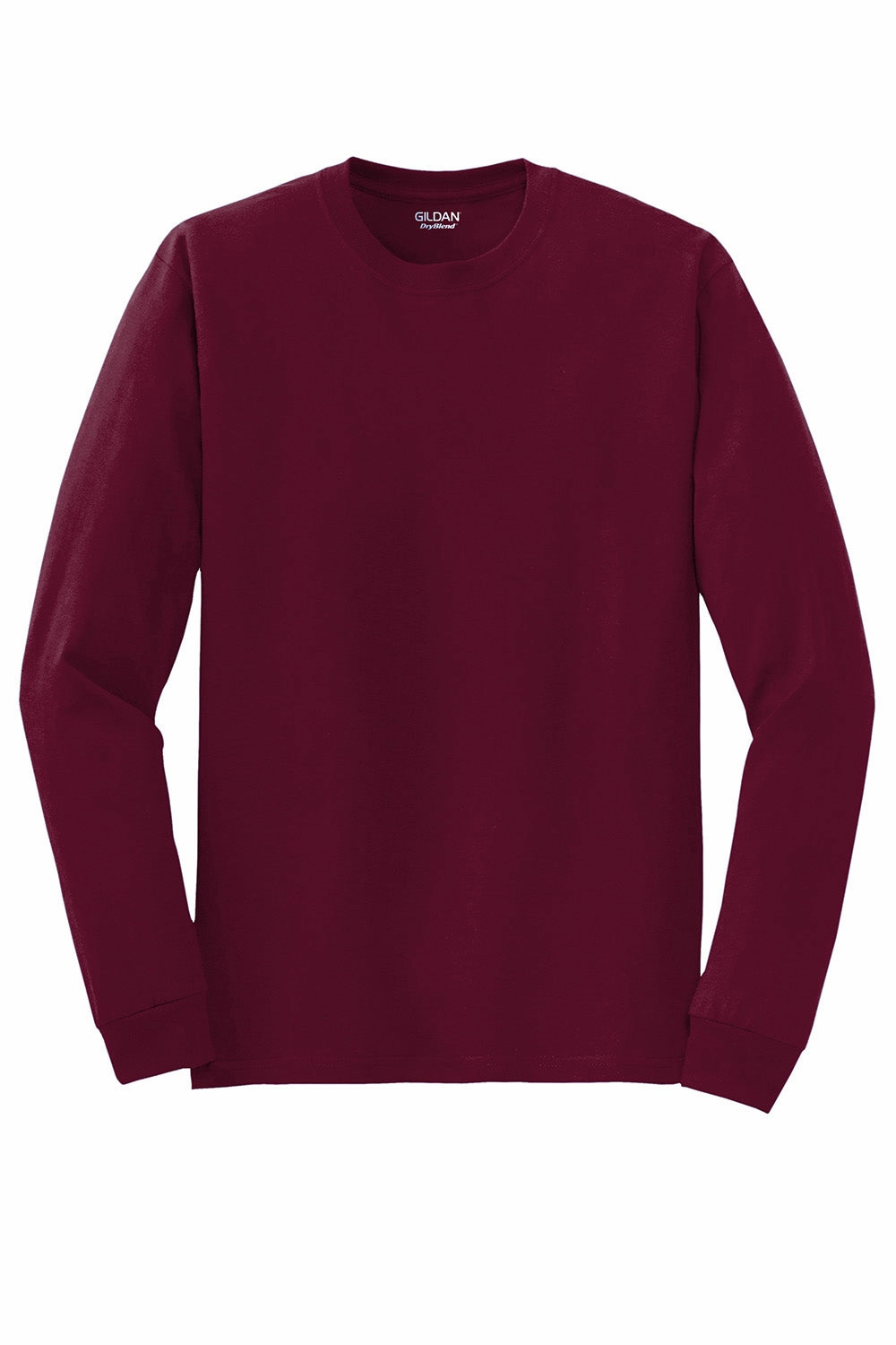 Gildan Mens DryBlend Moisture Wicking Long Sleeve Crewneck T-Shirt - Maroon