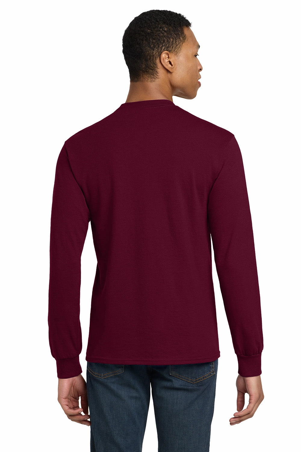 Gildan Mens DryBlend Moisture Wicking Long Sleeve Crewneck T-Shirt - Maroon