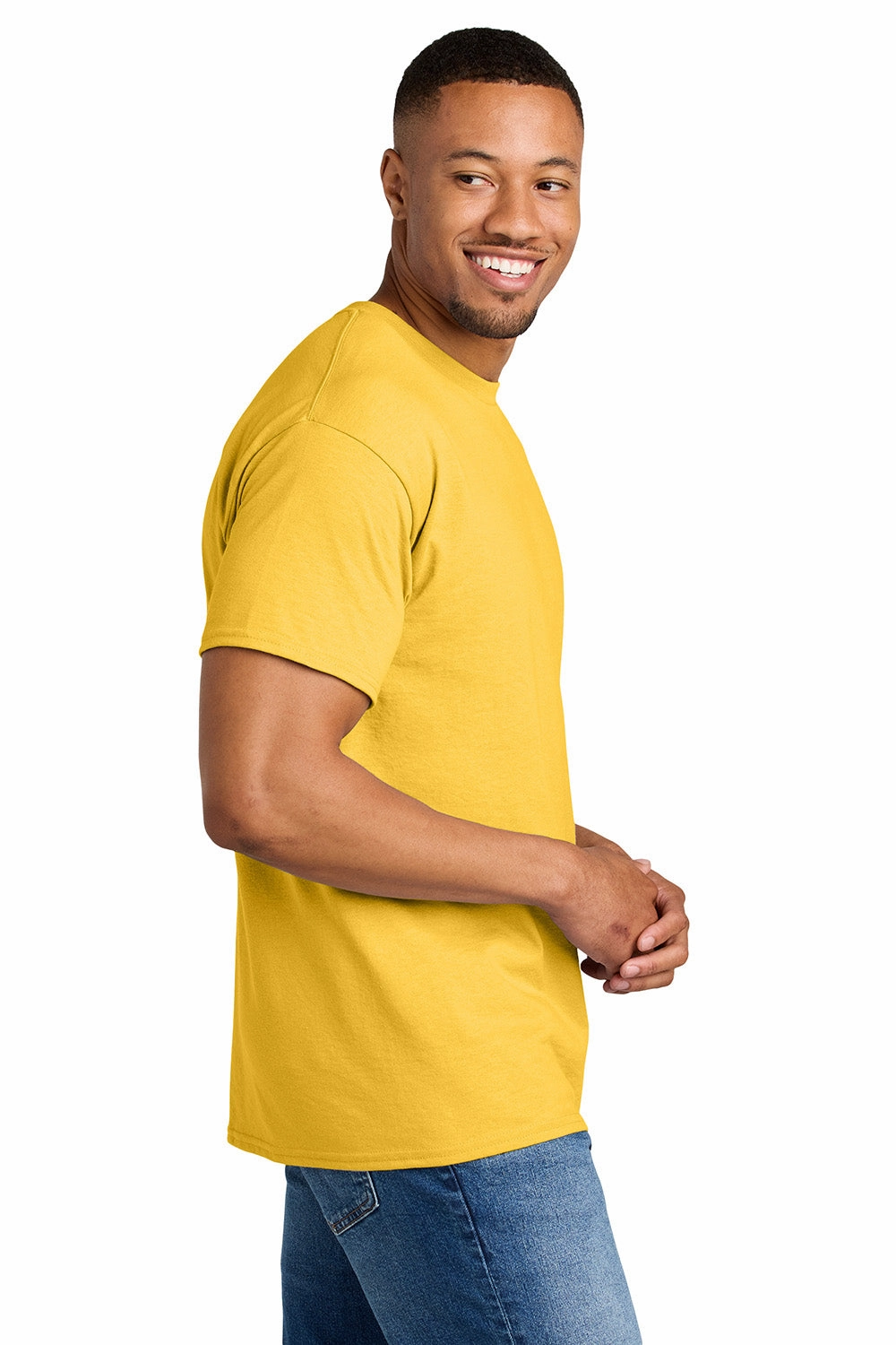 Gildan Mens DryBlend Moisture Wicking Short Sleeve Crewneck T-Shirt - Daisy Yellow