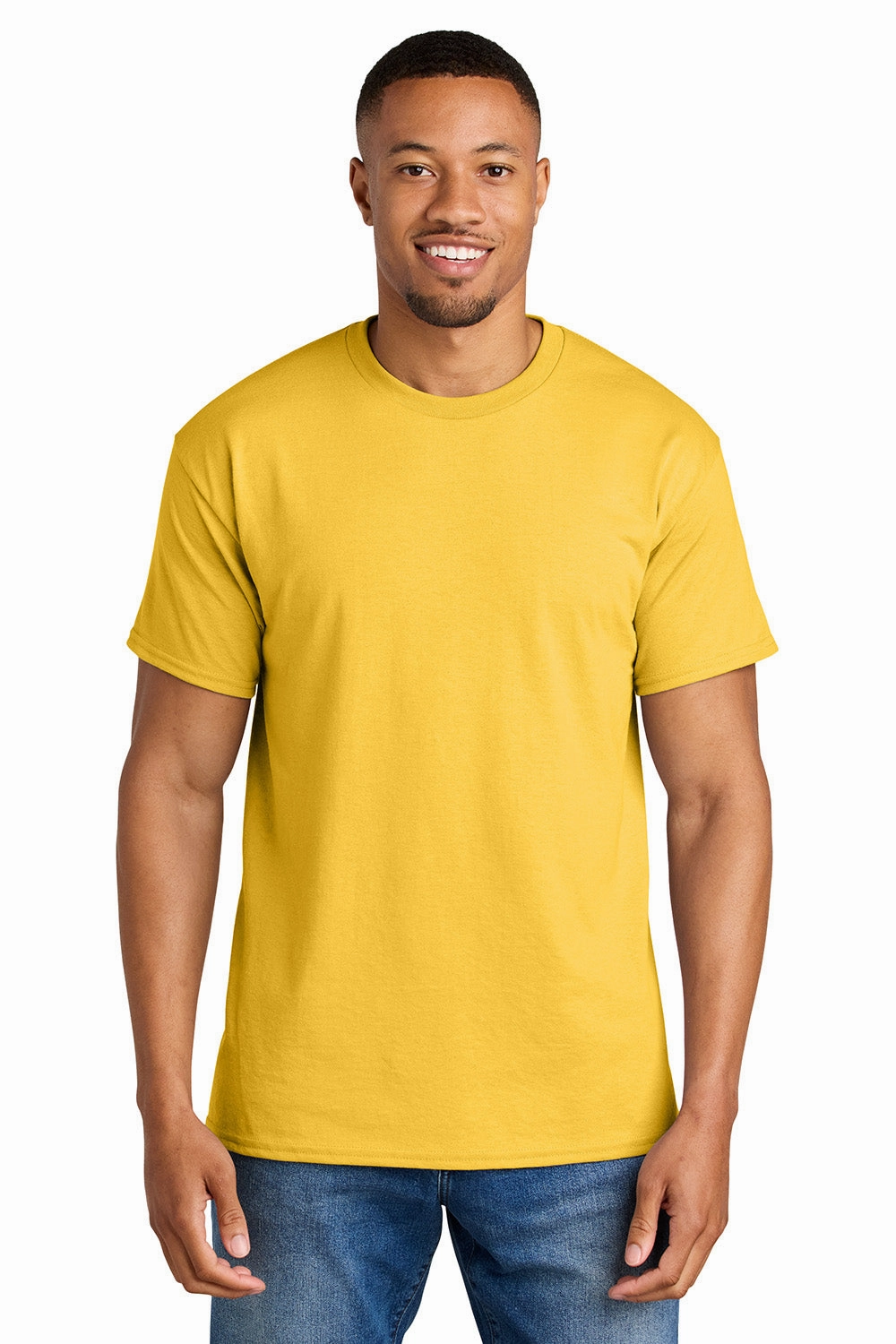 Gildan Mens DryBlend Moisture Wicking Short Sleeve Crewneck T-Shirt - Daisy Yellow
