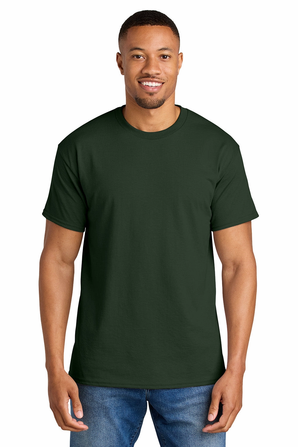 Gildan Mens DryBlend Moisture Wicking Short Sleeve Crewneck T-Shirt - Forest Green