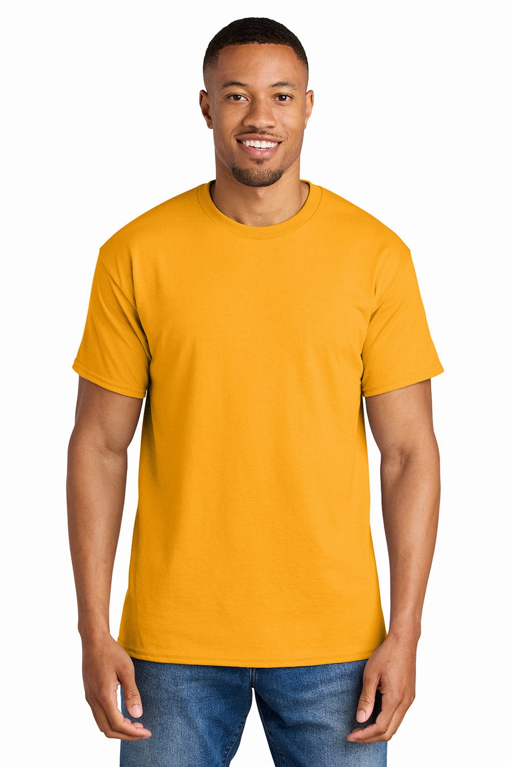 Gildan Mens DryBlend Moisture Wicking Short Sleeve Crewneck T-Shirt - Gold