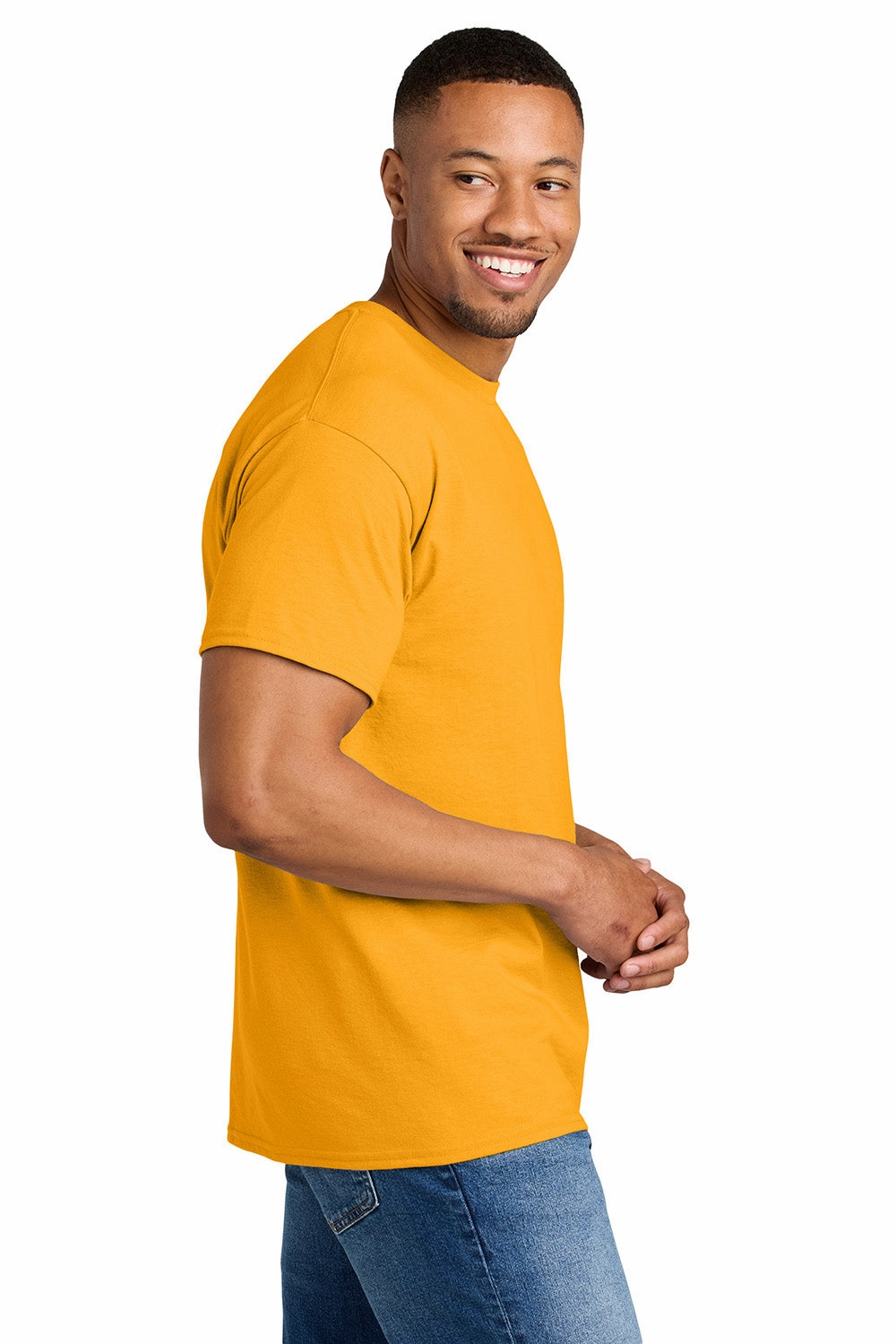 Gildan Mens DryBlend Moisture Wicking Short Sleeve Crewneck T-Shirt - Gold