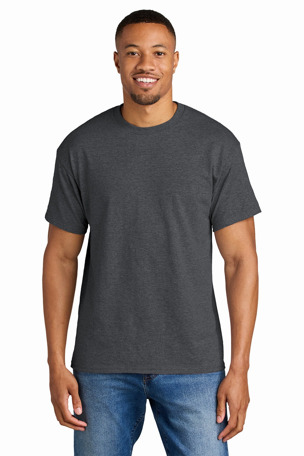 Gildan Mens DryBlend Moisture Wicking Short Sleeve Crewneck T-Shirt - Heather Dark Grey