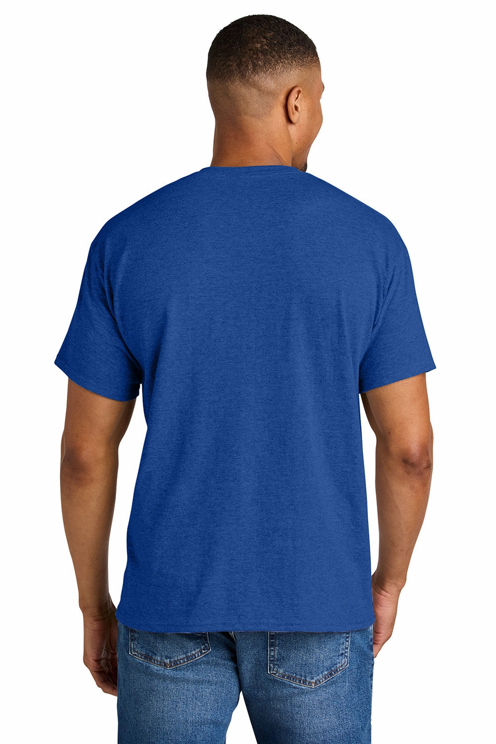 Gildan Mens DryBlend Moisture Wicking Short Sleeve Crewneck T-Shirt - Heather Royal Blue
