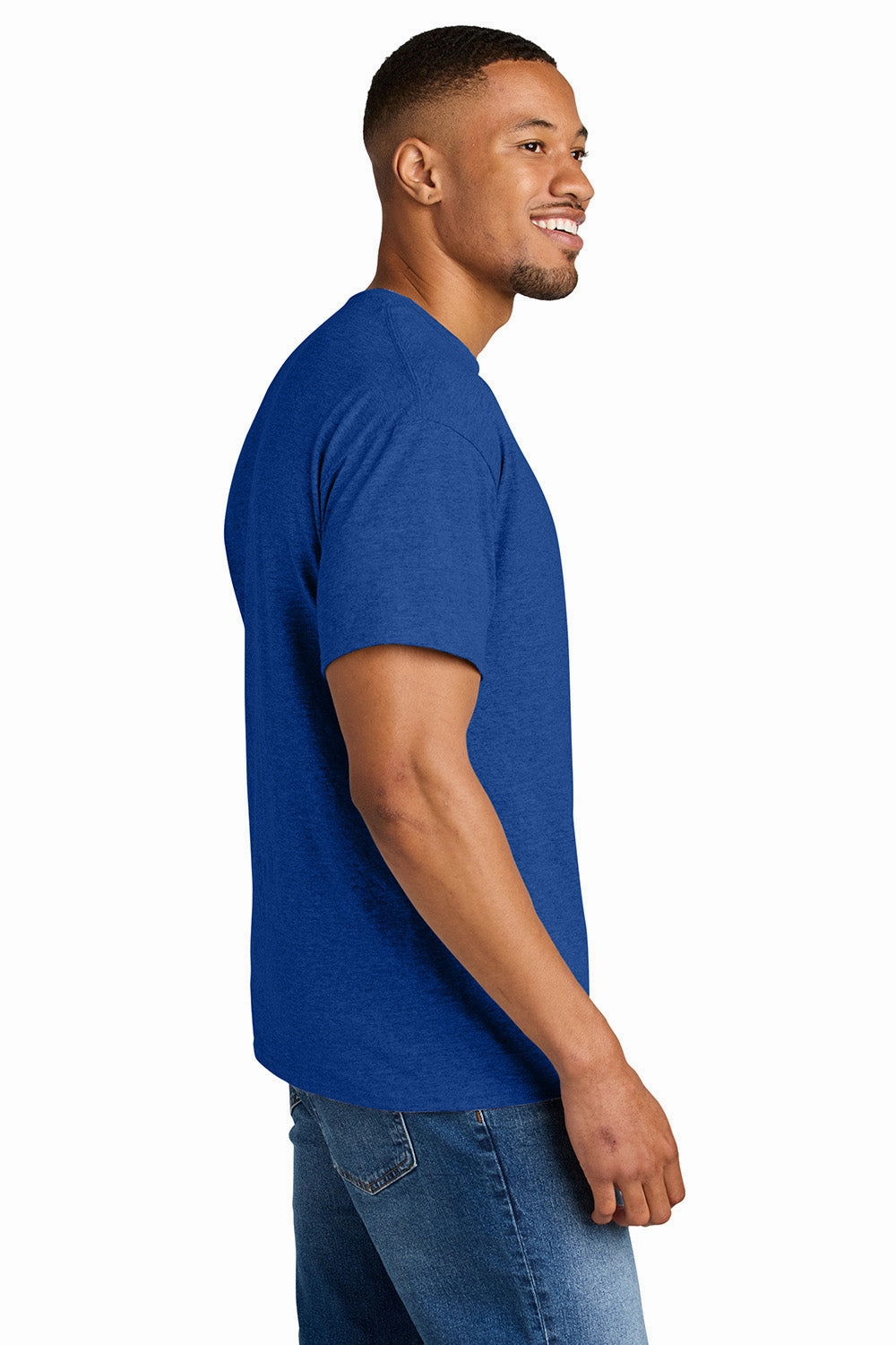 Gildan Mens DryBlend Moisture Wicking Short Sleeve Crewneck T-Shirt - Heather Royal Blue