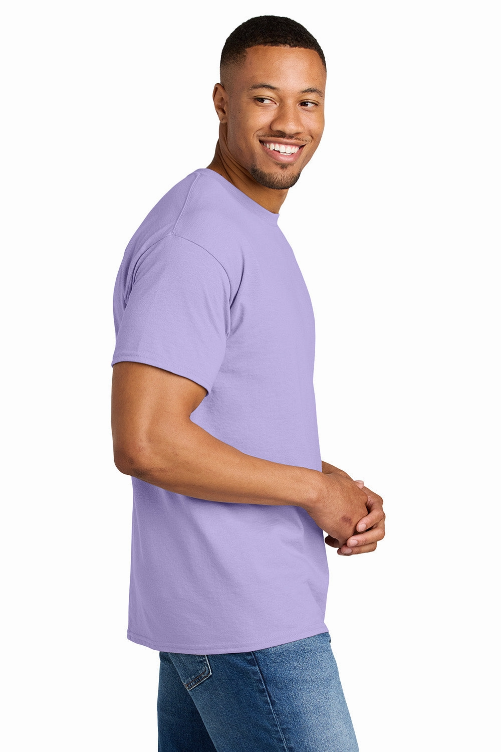 Gildan Mens DryBlend Moisture Wicking Short Sleeve Crewneck T-Shirt - Orchid Purple