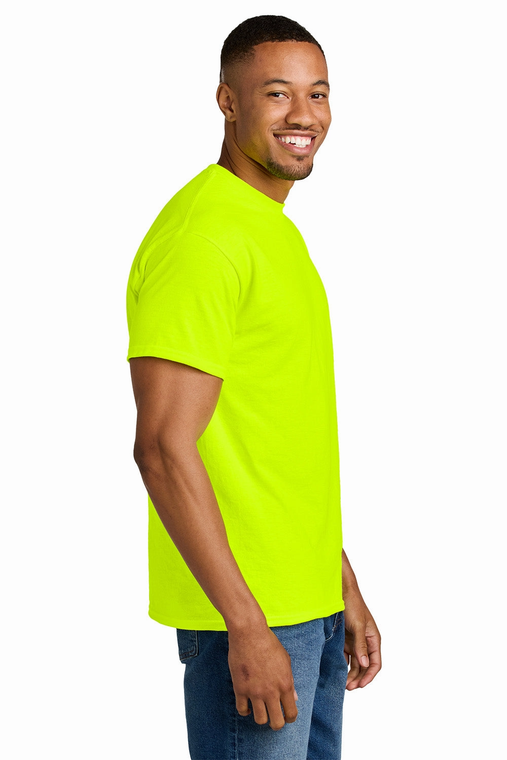 Gildan Mens DryBlend Moisture Wicking Short Sleeve Crewneck T-Shirt - Safety Green