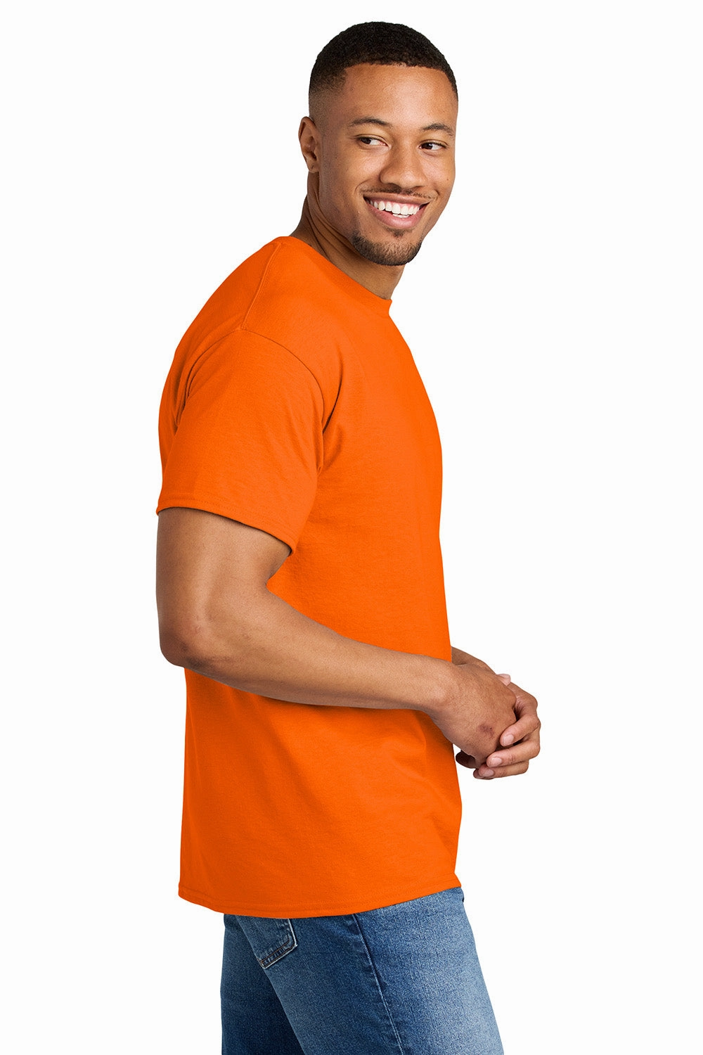 Gildan Mens DryBlend Moisture Wicking Short Sleeve Crewneck T-Shirt - Safety Orange
