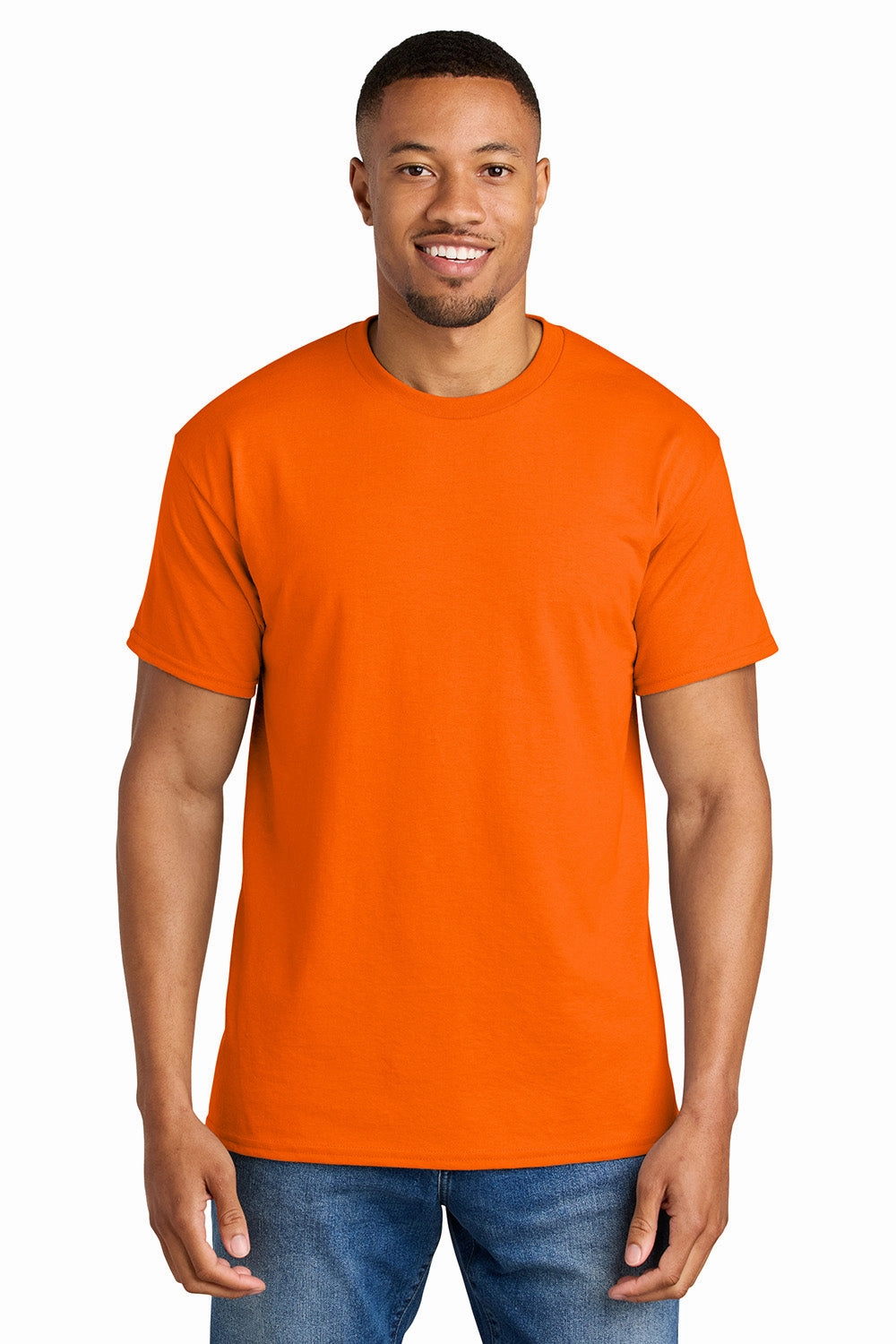 Gildan Mens DryBlend Moisture Wicking Short Sleeve Crewneck T-Shirt - Safety Orange