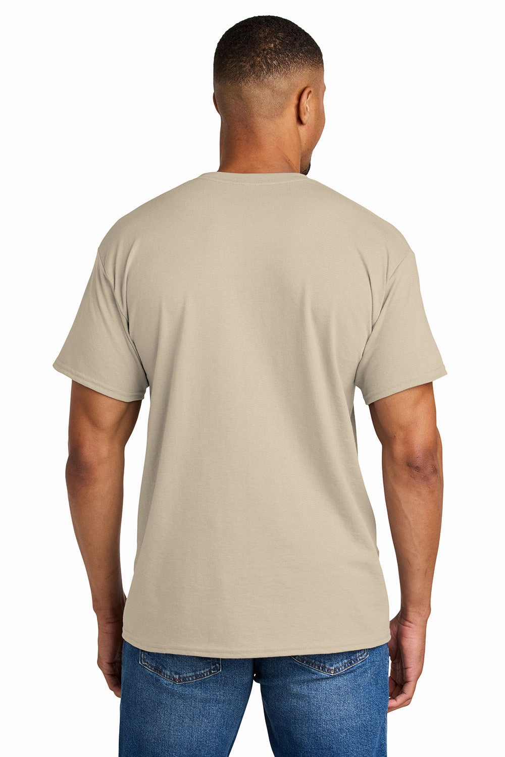 Gildan Mens DryBlend Moisture Wicking Short Sleeve Crewneck T-Shirt - Sand