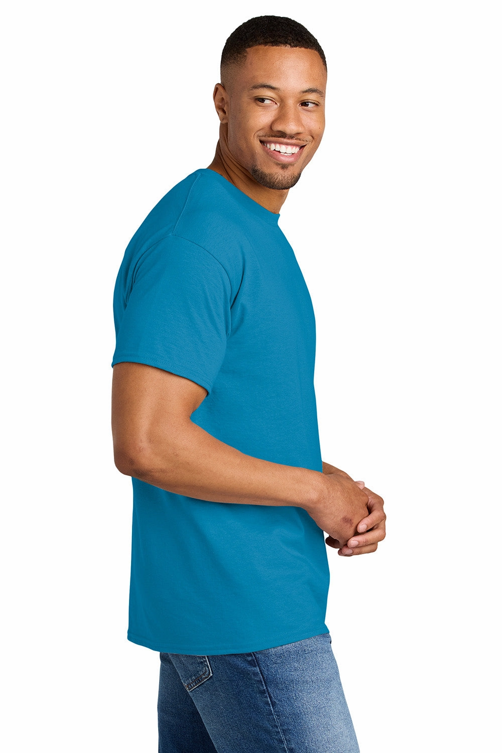 Gildan Mens DryBlend Moisture Wicking Short Sleeve Crewneck T-Shirt - Sapphire Blue