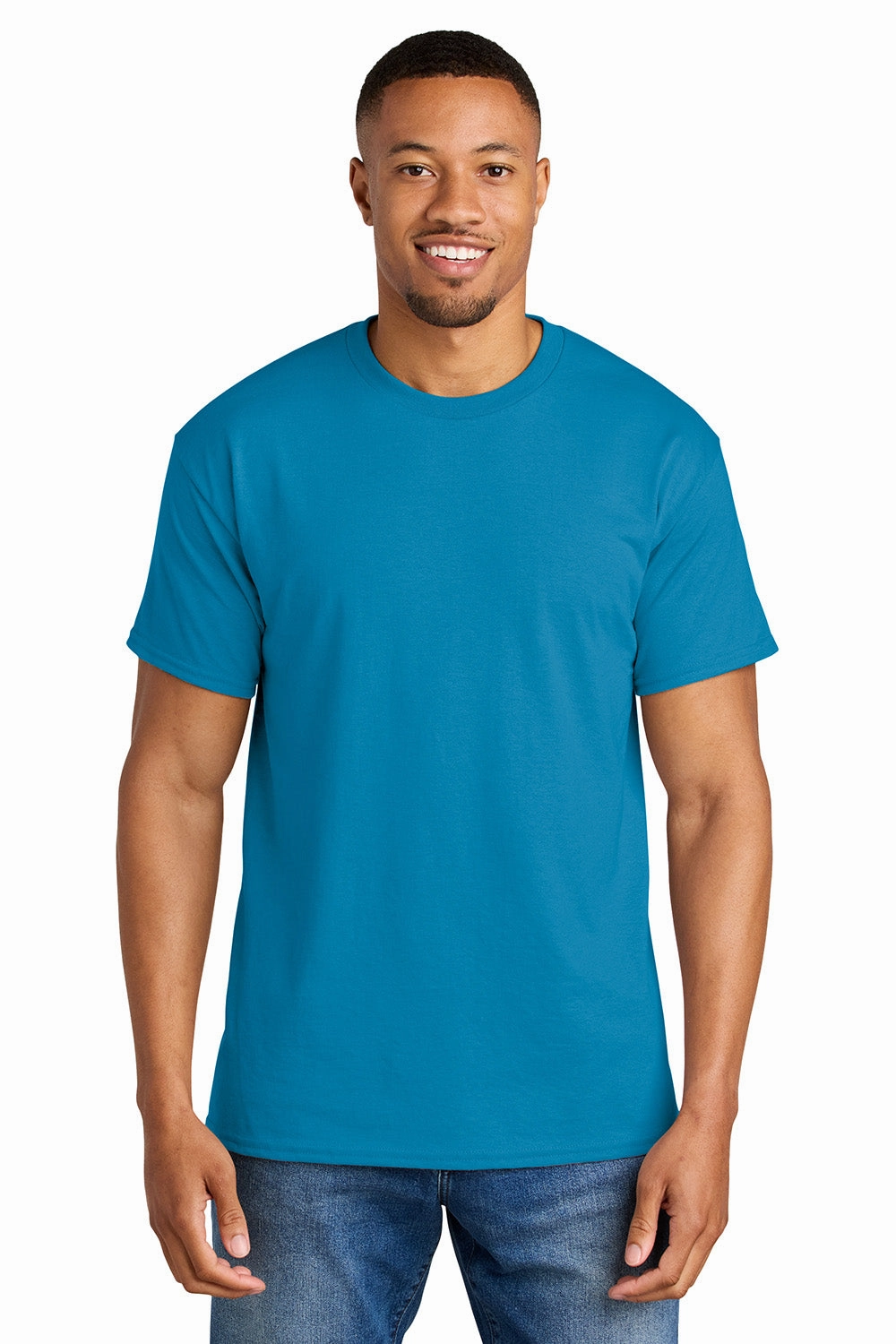 Gildan Mens DryBlend Moisture Wicking Short Sleeve Crewneck T-Shirt - Sapphire Blue