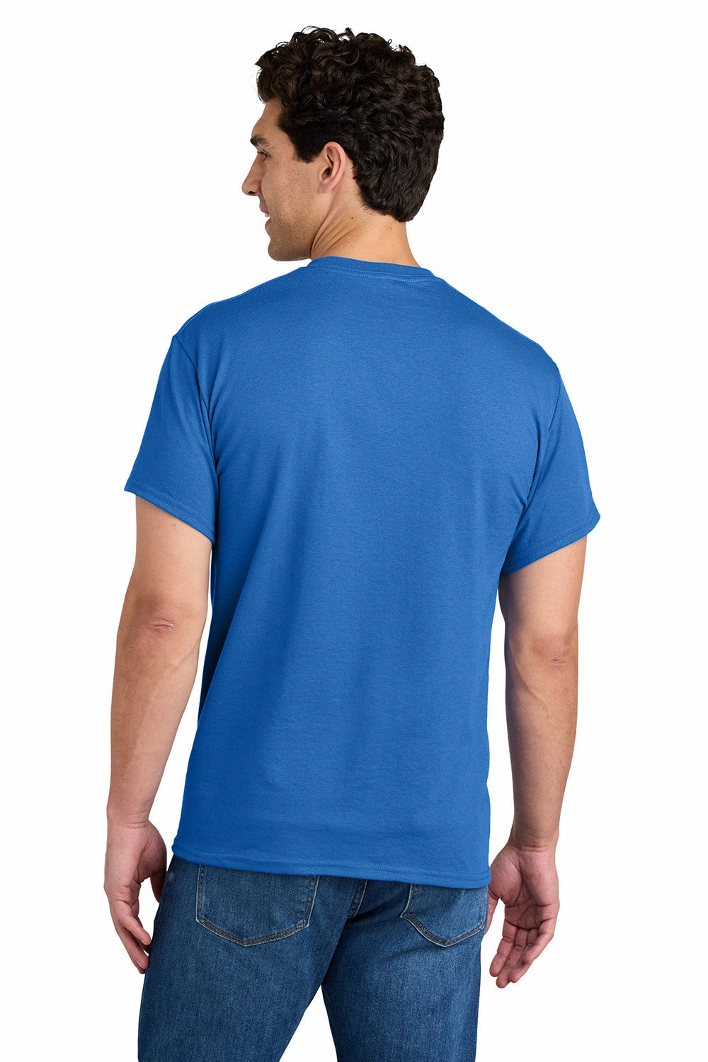 Gildan Mens DryBlend Moisture Wicking Short Sleeve Crewneck T-Shirt w/ Pocket - Royal Blue