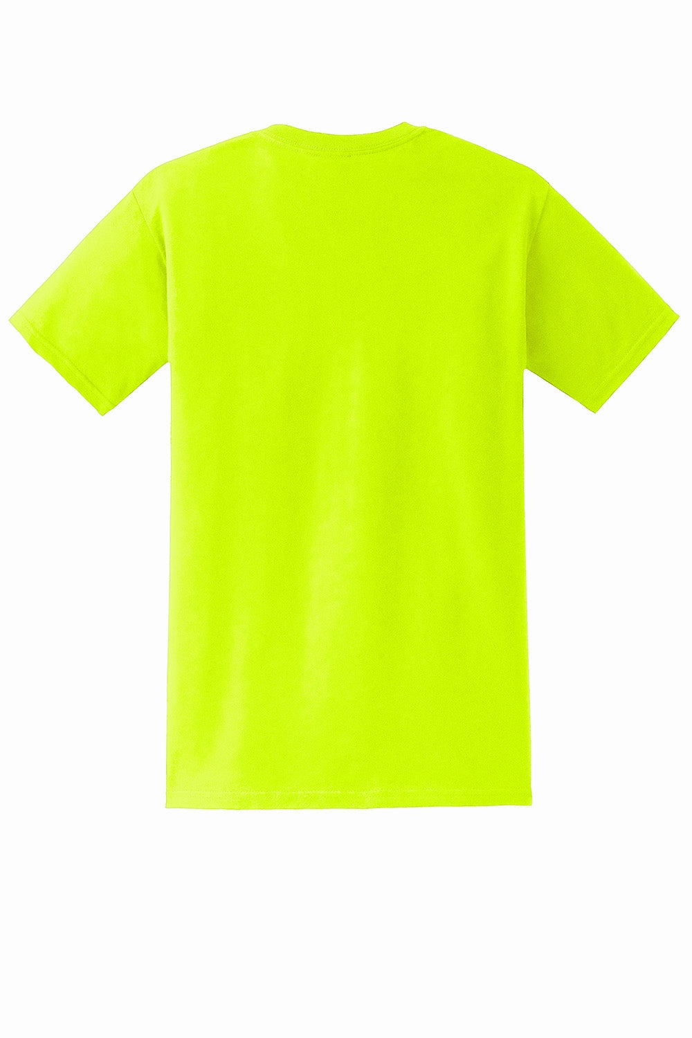 Gildan Mens DryBlend Moisture Wicking Short Sleeve Crewneck T-Shirt w/ Pocket - Safety Green