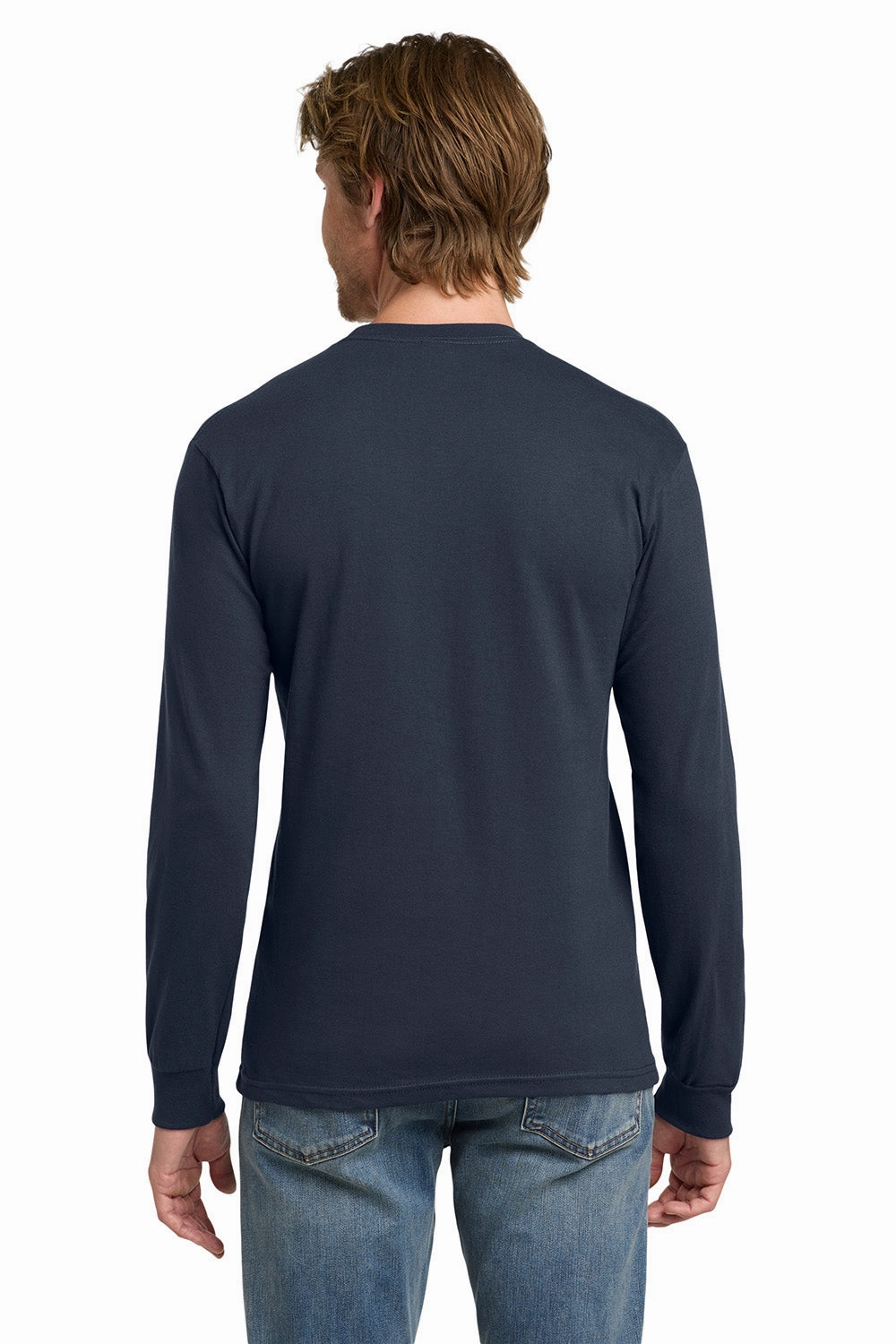 Gildan Mens Hammer Long Sleeve Crewneck T-Shirt - Sport Dark Navy Blue