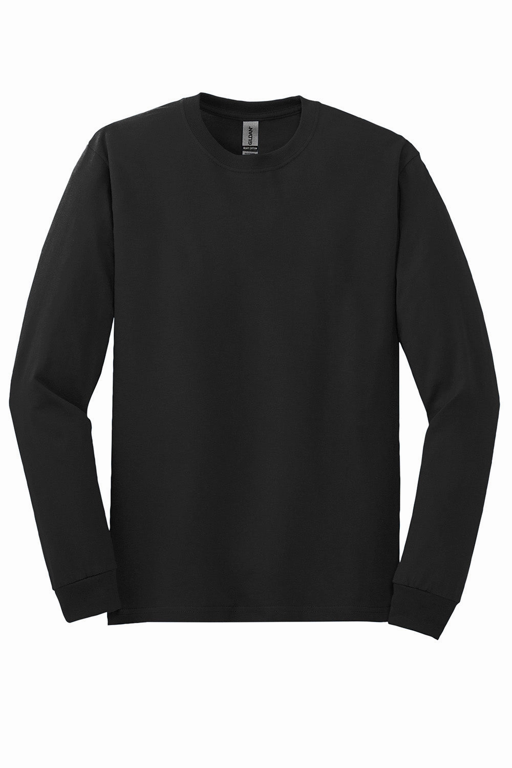 Gildan Mens Long Sleeve Crewneck T-Shirt - Black