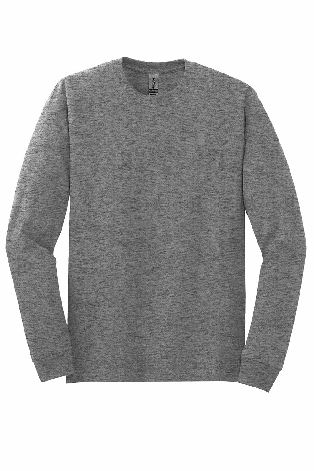 Gildan Mens Long Sleeve Crewneck T-Shirt - Heather Graphite Grey