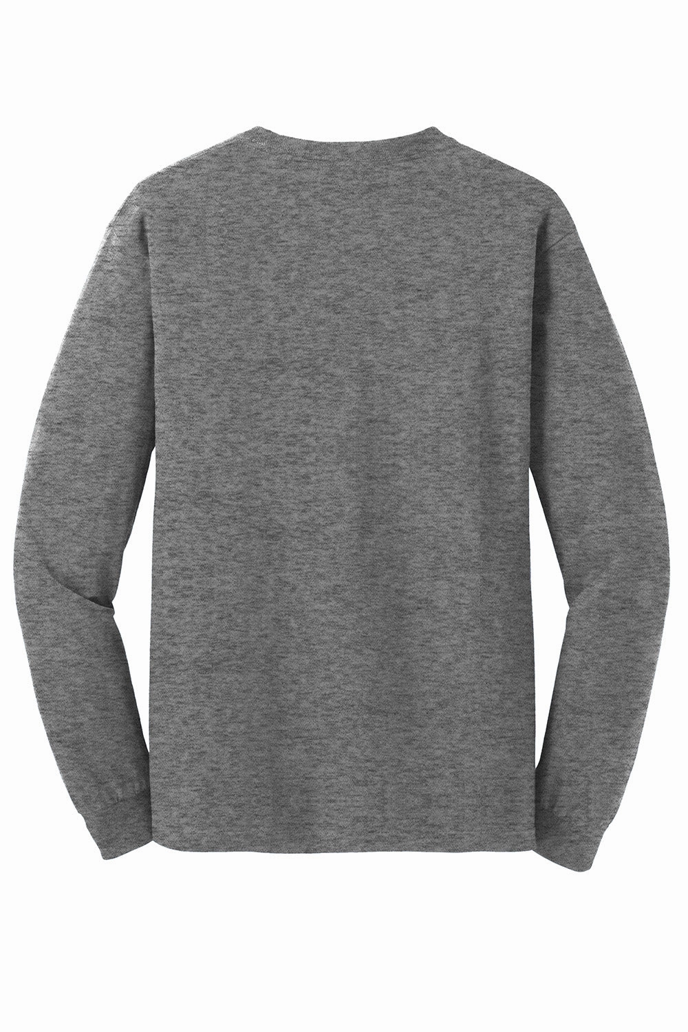 Gildan Mens Long Sleeve Crewneck T-Shirt - Heather Graphite Grey
