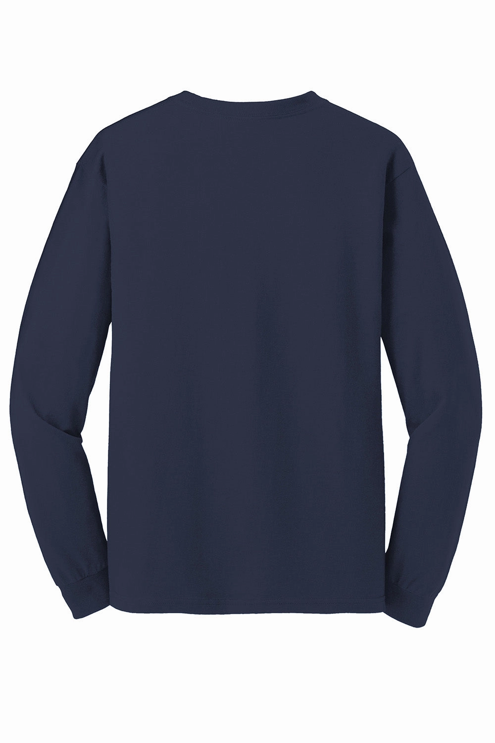 Gildan Mens Long Sleeve Crewneck T-Shirt - Navy Blue