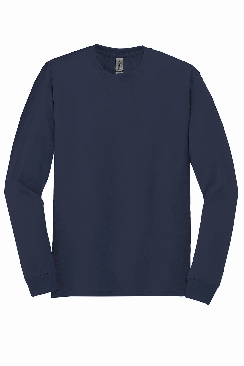 Gildan Mens Long Sleeve Crewneck T-Shirt - Navy Blue