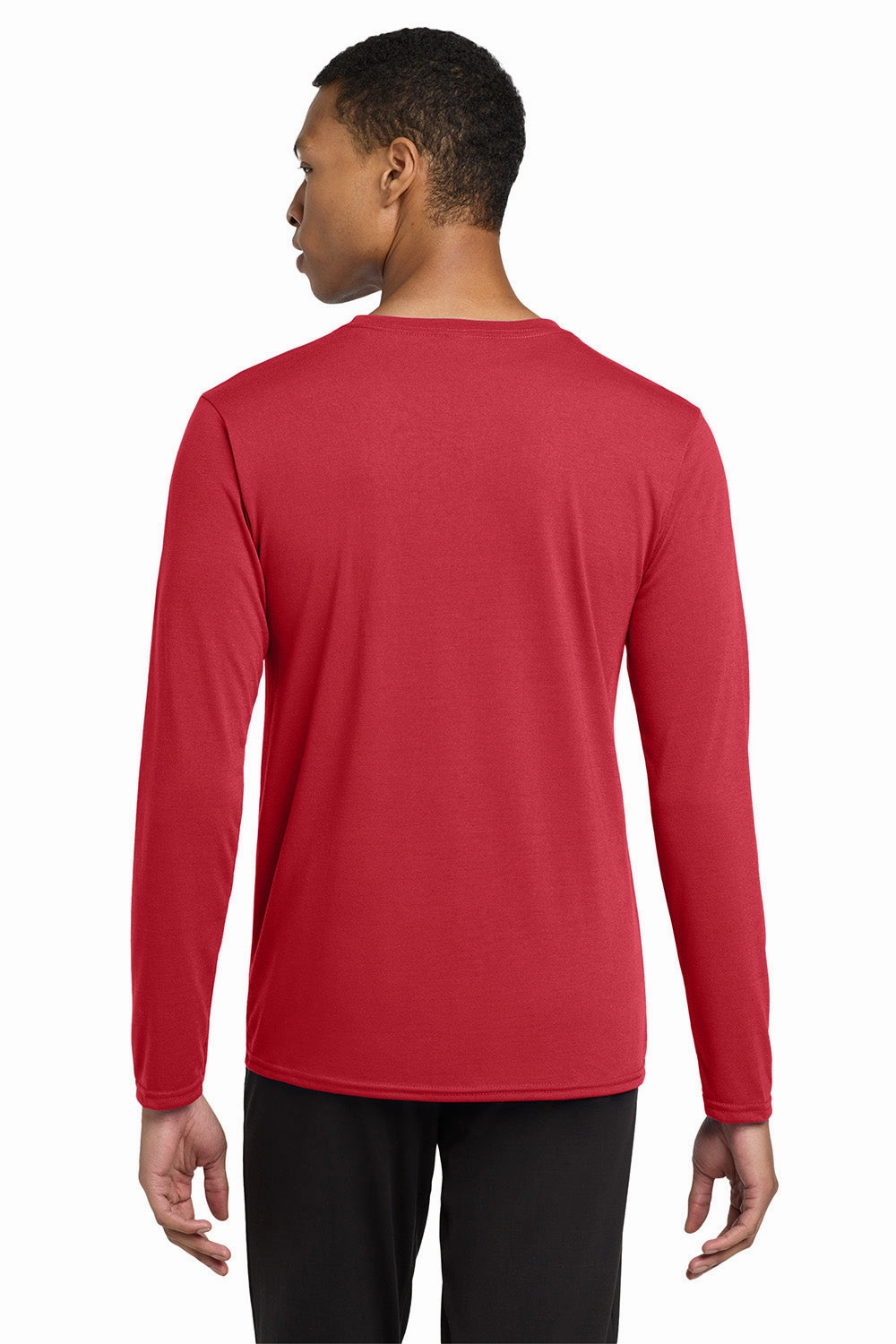 Gildan Mens Performance Jersey Moisture Wicking Long Sleeve Crewneck T-Shirt - Red
