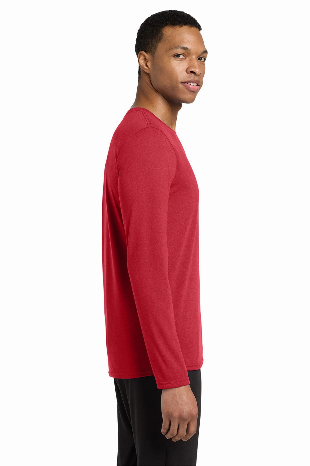 Gildan Mens Performance Jersey Moisture Wicking Long Sleeve Crewneck T-Shirt - Red