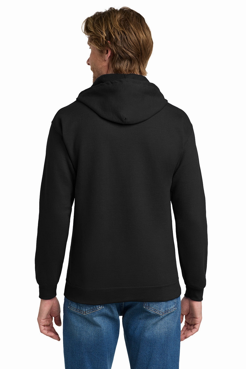 Gildan Mens Pill Resistant Full Zip Hooded Sweatshirt Hoodie w/ Pockets - Black