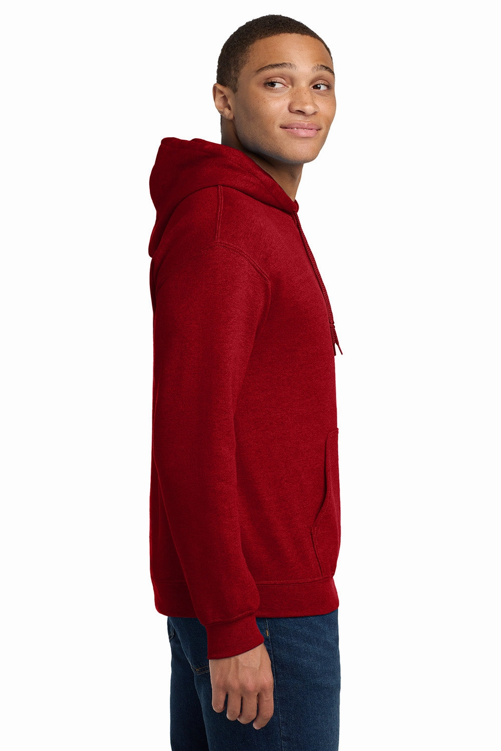 Gildan Mens Pill Resistant Hooded Sweatshirt Hoodie w/ Pouch Pocket - Antique Cherry Red