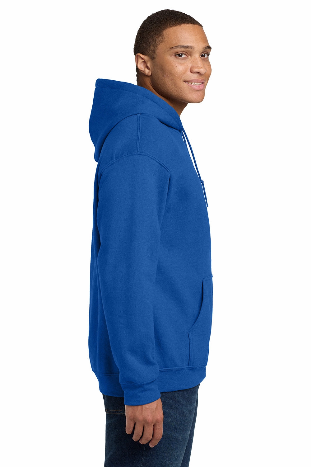Gildan Mens Pill Resistant Hooded Sweatshirt Hoodie w/ Pouch Pocket - Royal Blue