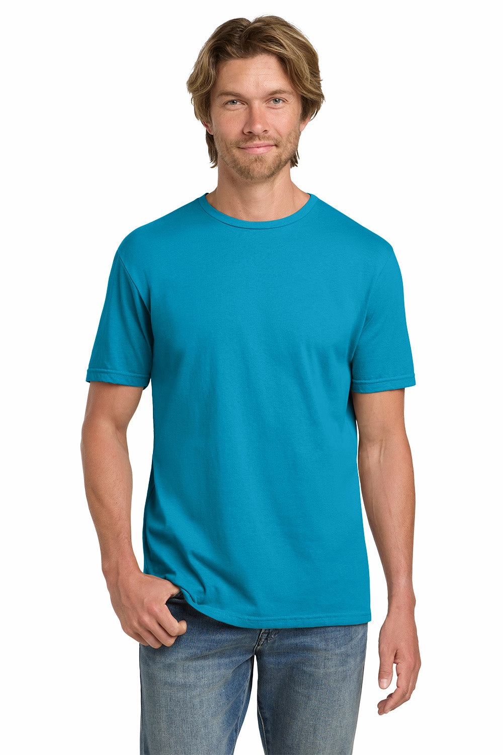 Gildan Mens Short Sleeve Crewneck T-Shirt - Caribbean Blue