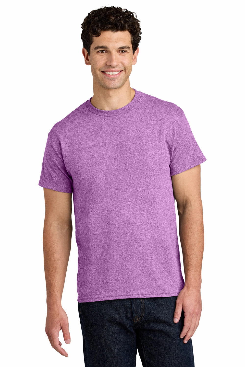 Gildan Mens Short Sleeve Crewneck T-Shirt - Heather Radiant Orchid Purple