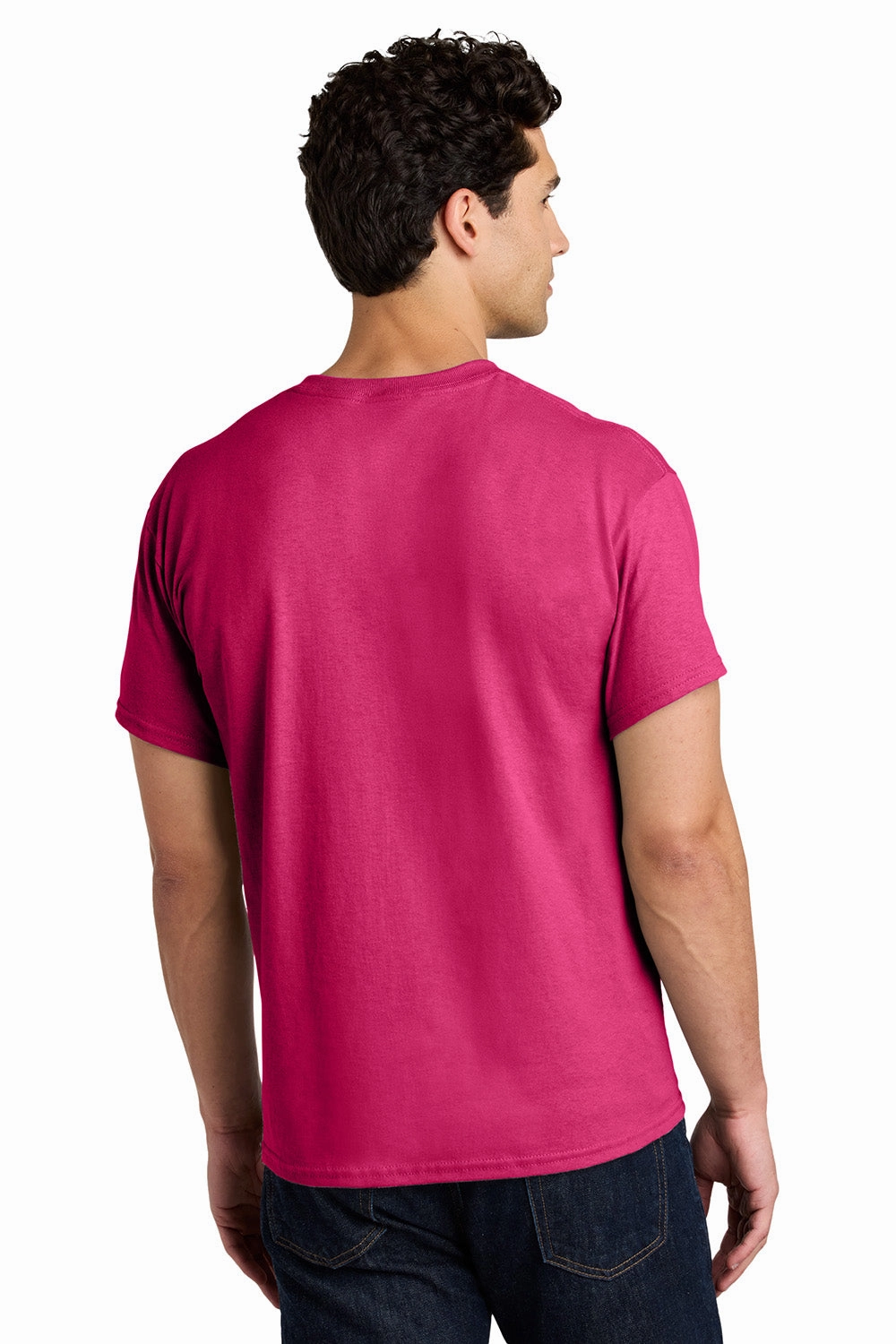 Gildan Mens Short Sleeve Crewneck T-Shirt - Heliconia Pink