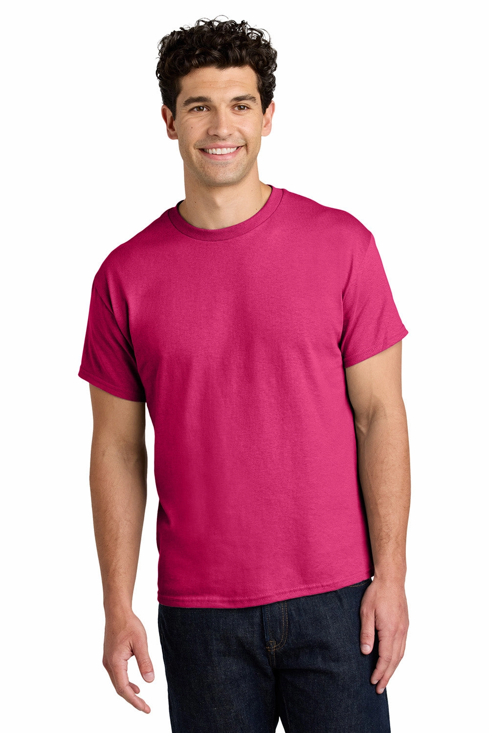 Gildan Mens Short Sleeve Crewneck T-Shirt - Heliconia Pink