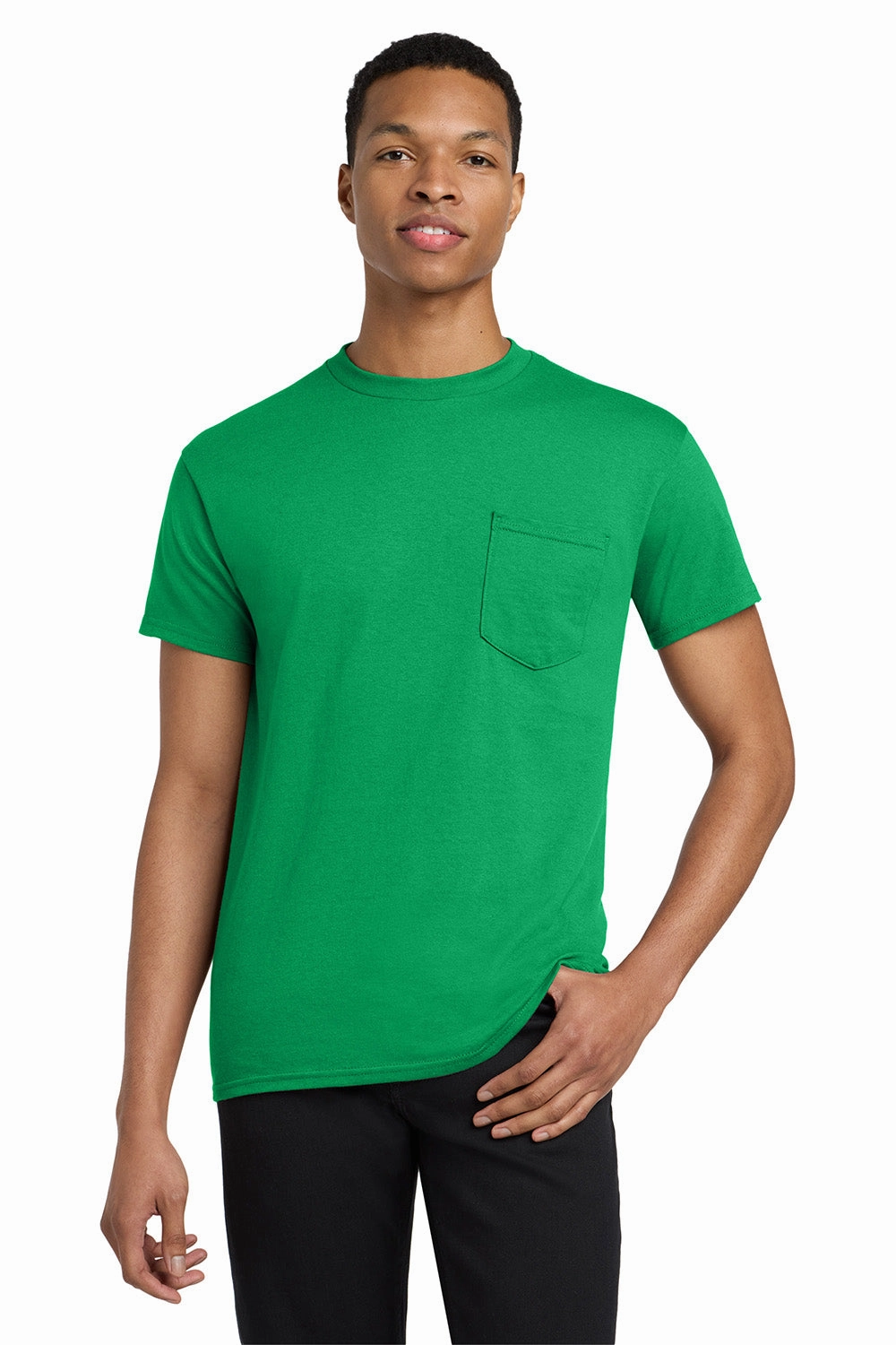 Gildan Mens Short Sleeve Crewneck T-Shirt w/ Pocket - Irish Green