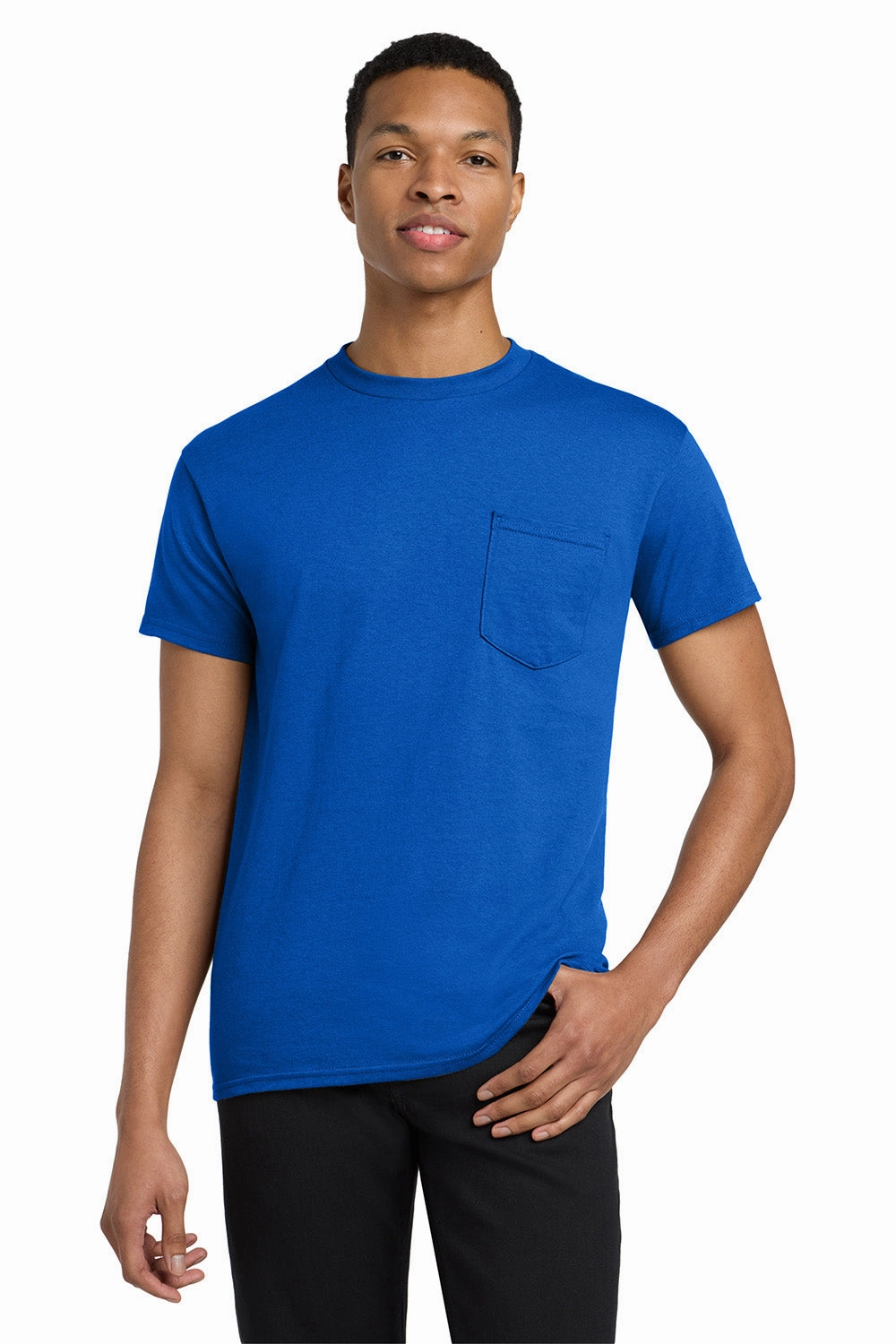Gildan Mens Short Sleeve Crewneck T-Shirt w/ Pocket - Royal Blue