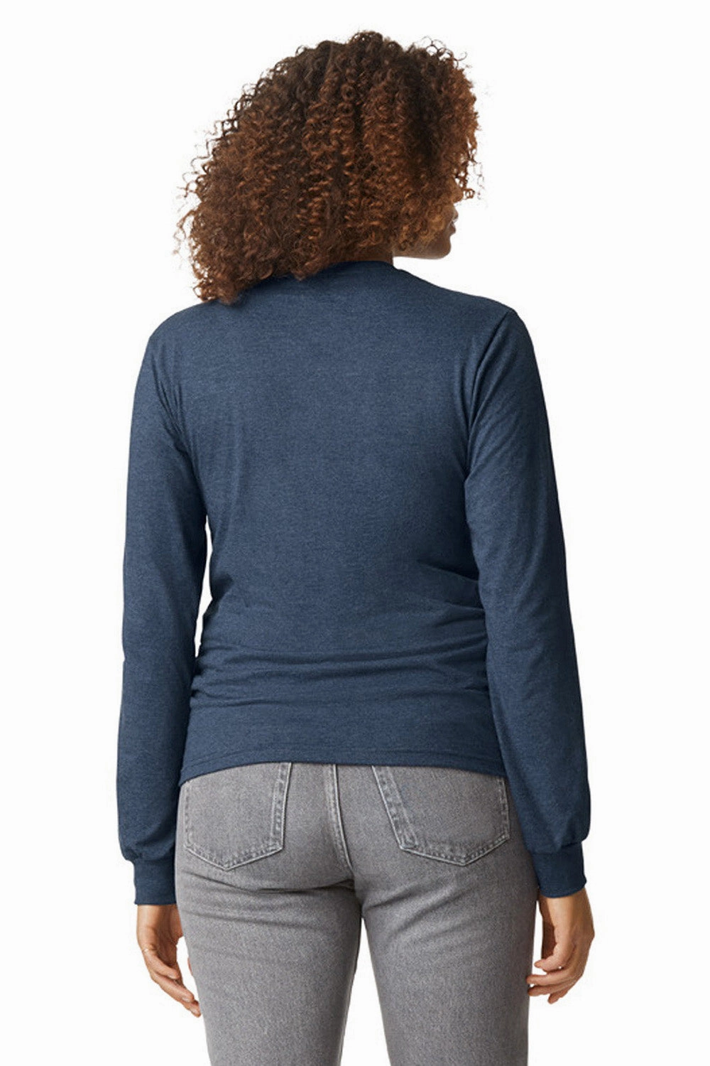 Gildan Mens Softstyle CVC Long Sleeve Crewneck T-Shirt - Navy Blue Mist