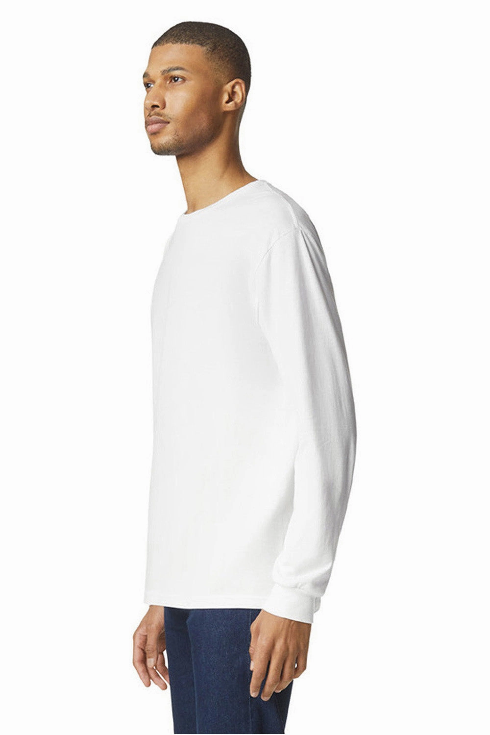 Gildan Mens Softstyle CVC Long Sleeve Crewneck T-Shirt - White