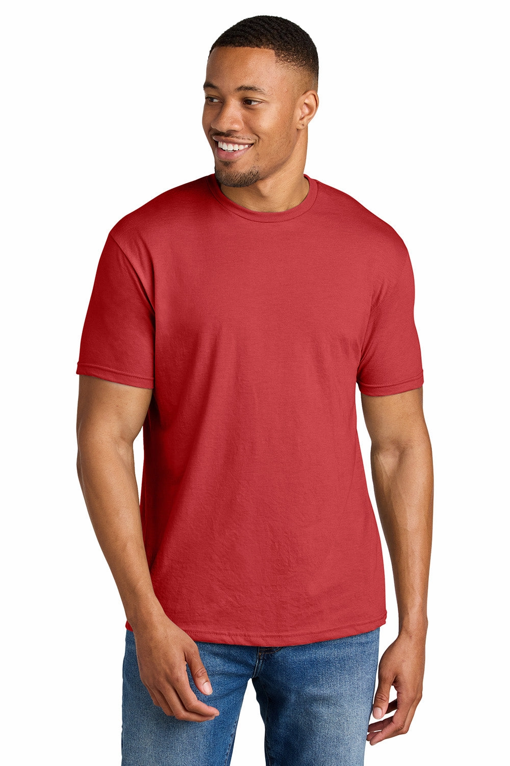 Gildan Mens Softstyle CVC Short Sleeve Crewneck T-Shirt - Red Mist