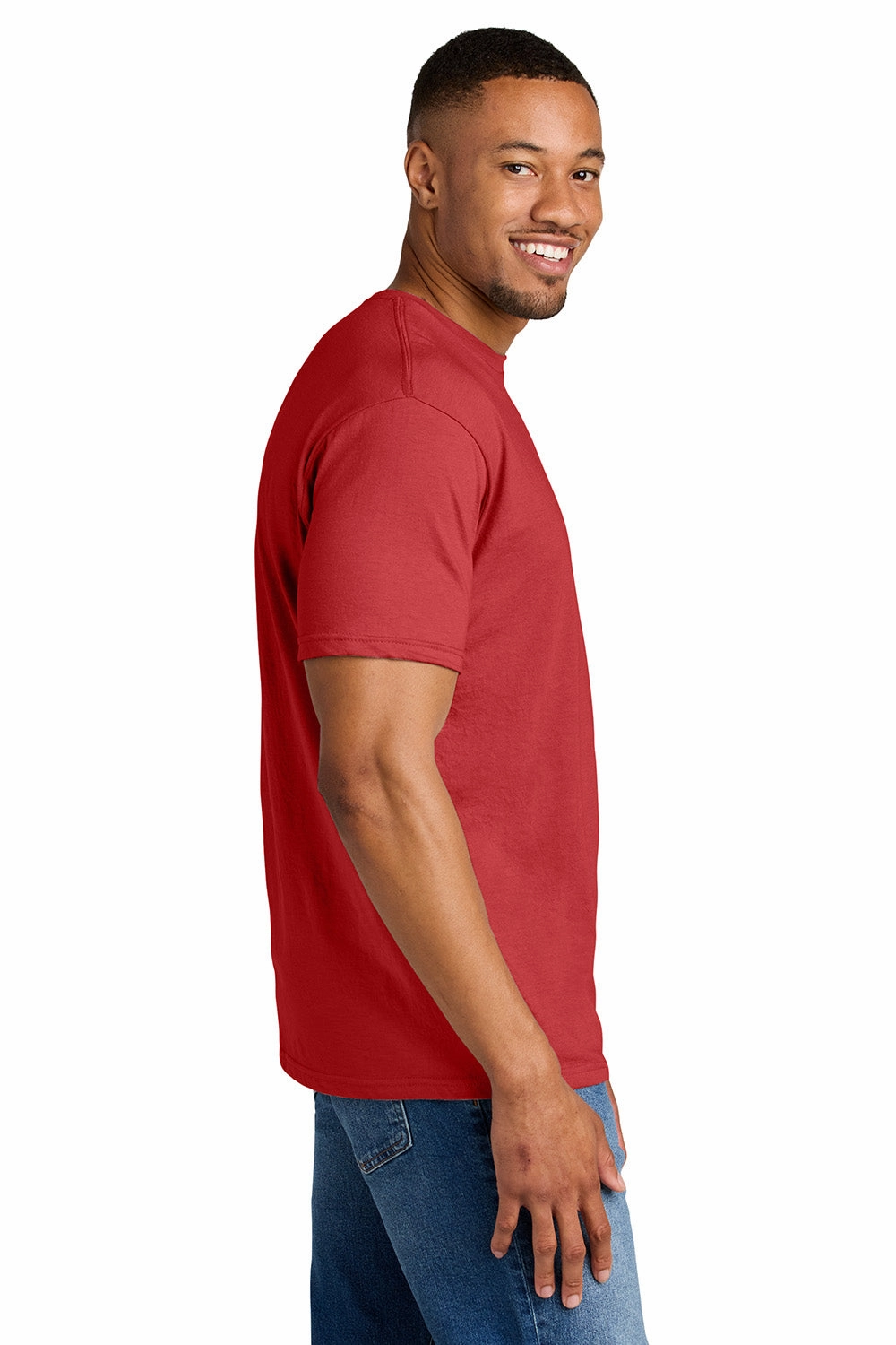 Gildan Mens Softstyle CVC Short Sleeve Crewneck T-Shirt - Red Mist