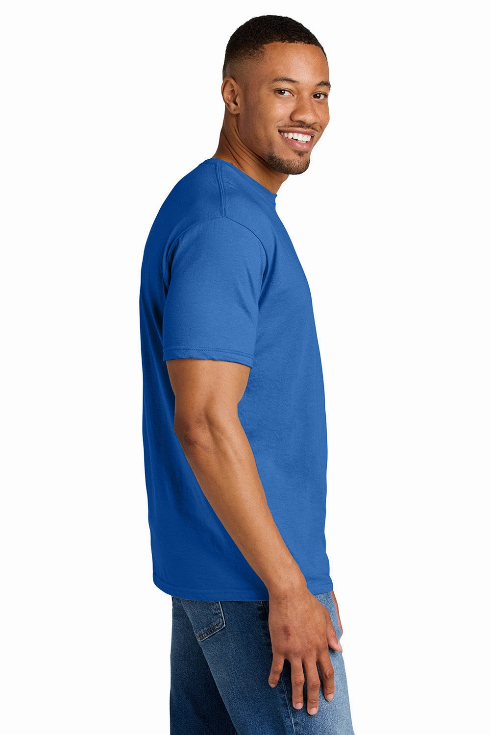 Gildan Mens Softstyle CVC Short Sleeve Crewneck T-Shirt - Royal Blue Mist
