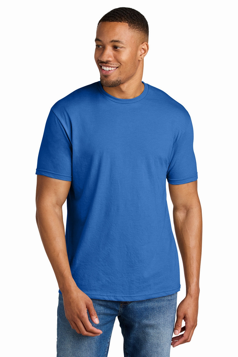 Gildan Mens Softstyle CVC Short Sleeve Crewneck T-Shirt - Royal Blue Mist
