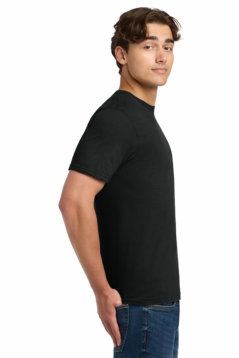 Gildan Mens Softstyle Short Sleeve Crewneck T-Shirt - Black