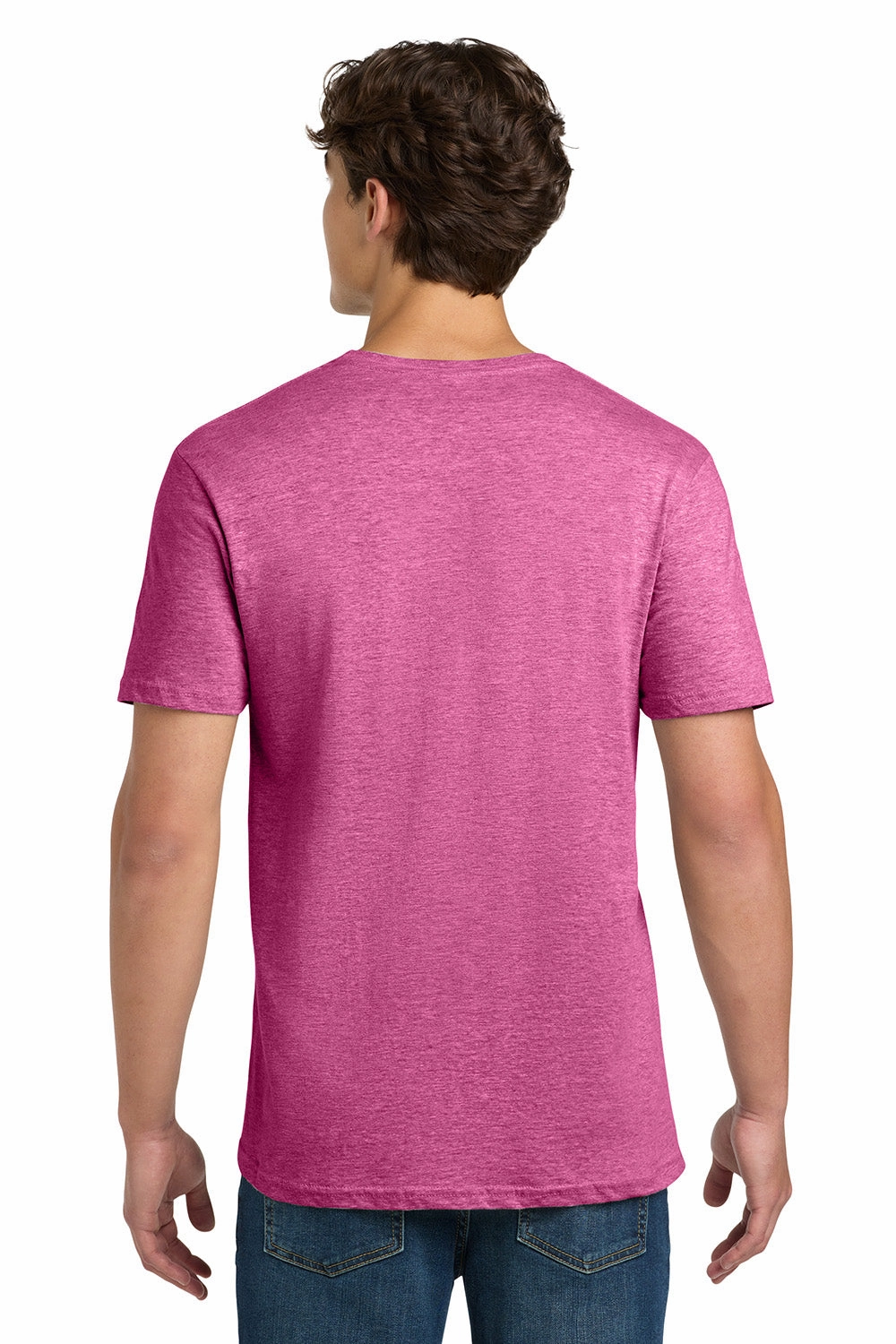 Gildan Mens Softstyle Short Sleeve Crewneck T-Shirt - Heather Heliconia Pink